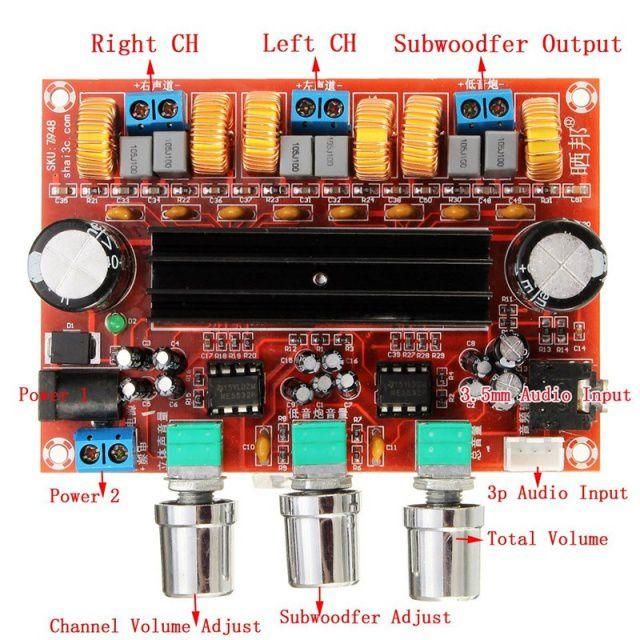 Модуль підсилювача TPA3116D2 50Wx2+100W 2.1