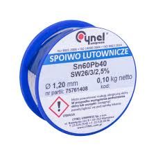 Припій CYNEL (Польща) Solder wire S-Sn60Pb40, flux SW26/3/2,5%  1,2мм 0,1 кг