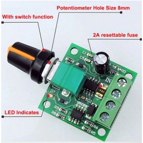 РЕГУЛЯТОР ШВИДКОСТІ ДВИГУНА ШИМ 1803BK 1.8V-15VDC 30ВТ