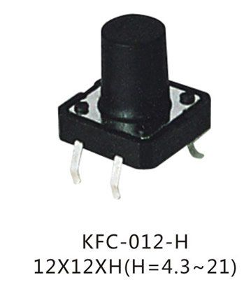 KFC-012-H, 12x12xH=6.0mm DIP тактова кнопка Daier