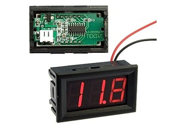 Цифровий Вольтметр 0.56 дюймів dc 4,5 - 30 В синій, зелений у корпусі 48х29х22