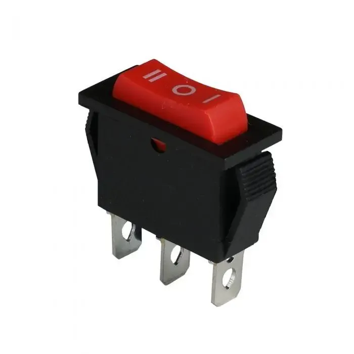 KCD3-103(RS-103-1) 3pin 15A,250V ON-OF-ON чорний корпус,клавіша чорна,червона перемикач Daier