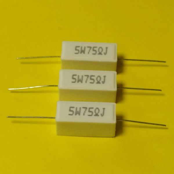 CRL-5W 75ом 5% цементний резистор AXIAL виведення
