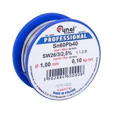 Припій CYNEL (Польща) Solder wire S-Sn60Pb40, flux SW26/3/2,5%  1,0мм 0,05кг