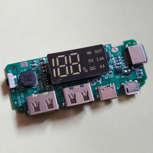 ПЛАТА КОНТРОЛЕР H961-U V6.1 POWERBANK З LED ДИСПЛЕЄМ, USB, 5В, 2А