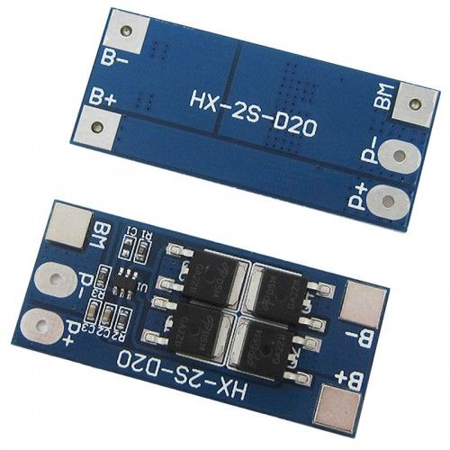 BMS контролер заряду-розряду для 2-х Li-Ion акумуляторів 18650 HX-2S-D20 13/20A 7.4V