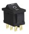 KCD1-203-1 (MRS-203), 6pin, 6A, 250V, ON-OF-ON, корпус чорний, клавіша чорна, червона, перемикач Daier