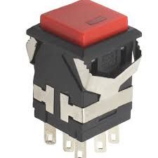 KD2-24 6pin 3A,250V, 2х2 ON-(ON), чорний корпус; біла, чорна кнопка без фіксації