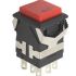 KD2-24 6pin 3A,250V, 2х2 ON-(ON), черный корпус; белая, черная кнопка без фиксации