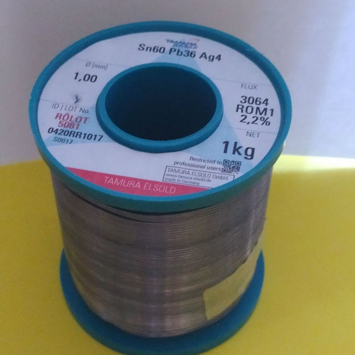 Припій дріт 1кг. Sn60 Pb36 Ag4, flux3064ROM1 2,2%