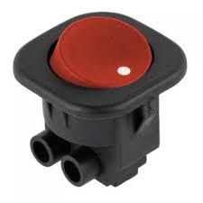 RS101-7C, 3pin, 6A,250V; ON-OF; корпус чорний; клавіша червона; перемикач
