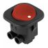 RS101-7C, 3pin, 6A,250V; ON-OF; корпус черный; клавиша красная; Переключатель