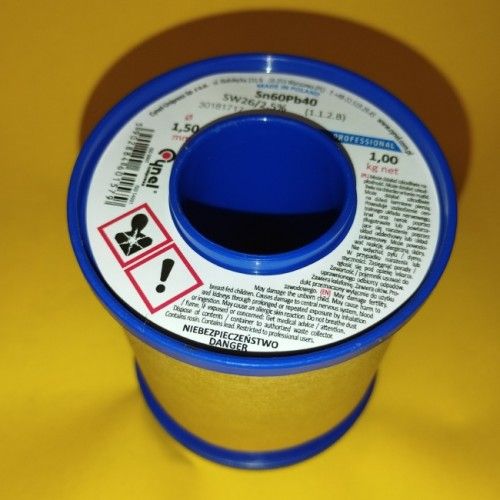 Припій CYNEL (Польща) Solder wire S-Sn60Pb40, flux SW26/3/2,5%  1,5мм 1кг