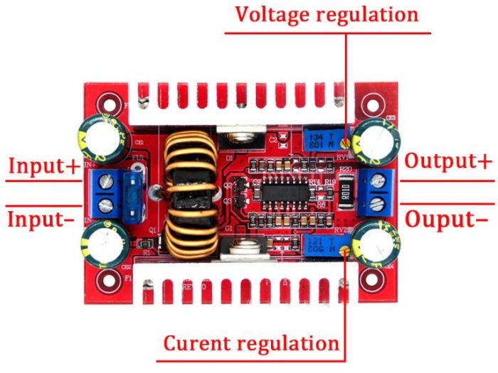 Підвищувальний перетворювач інвертор 400W з регулюванням струму і напруги, вхід 8.5-50V / вихід 10-60V