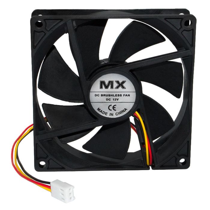 Вентилятор MX-9025 DC 12В 3 дроти 92*92*25 мм, 0.27A ковзання з функцією FG