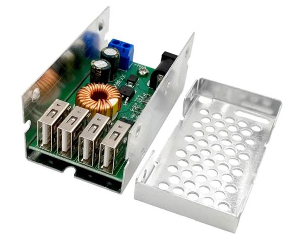 Модуль живлення DC-DC 9V/36V в 5V 5A c 4*USB алюмінієвий корпус для телефонів