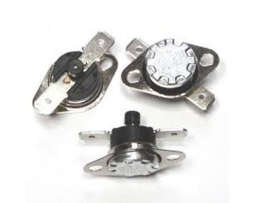 KSD301 10A 250В 60°C термостат з кнопкою (норм/замкн.,горизонт.контакти,рухомий фланець)