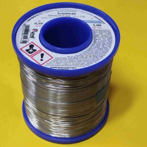 Припой CYNEL (Польша) Solder wire S-Sn60Pb40, flux SW26/3/2,5%  0,5мм 1кг