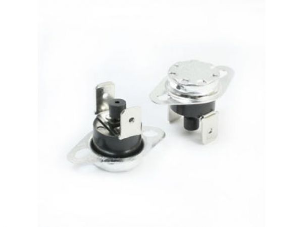 KSD301 10A 250В 105°C термостат з кнопкою (норм/замкн.,вертикал.контакти,нерухомий фланець)