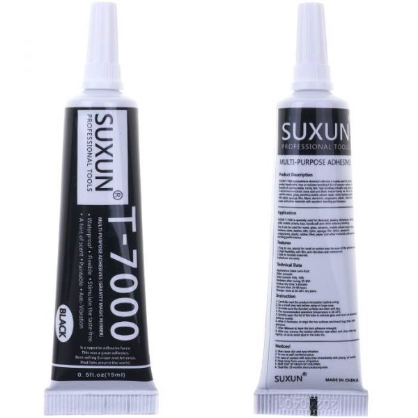 Клей силіконовий T-7000 15ml з дозатором чорний SUXUN