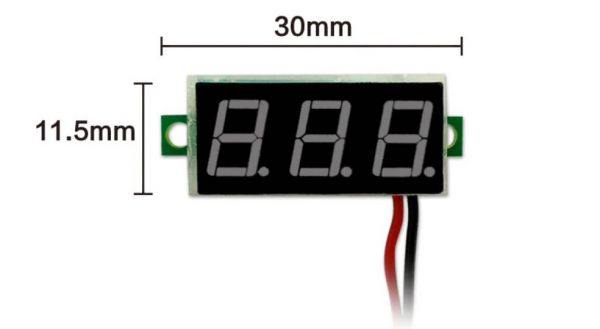 Вольтметр цифровий DC 5- 30V з LED-індикатором 0.28 дюйма червоний, без корпусу